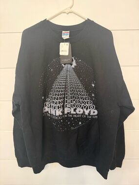 Junk Food Clothing Black Pink Floyd Stacked Pyramid Graphic Crewneck